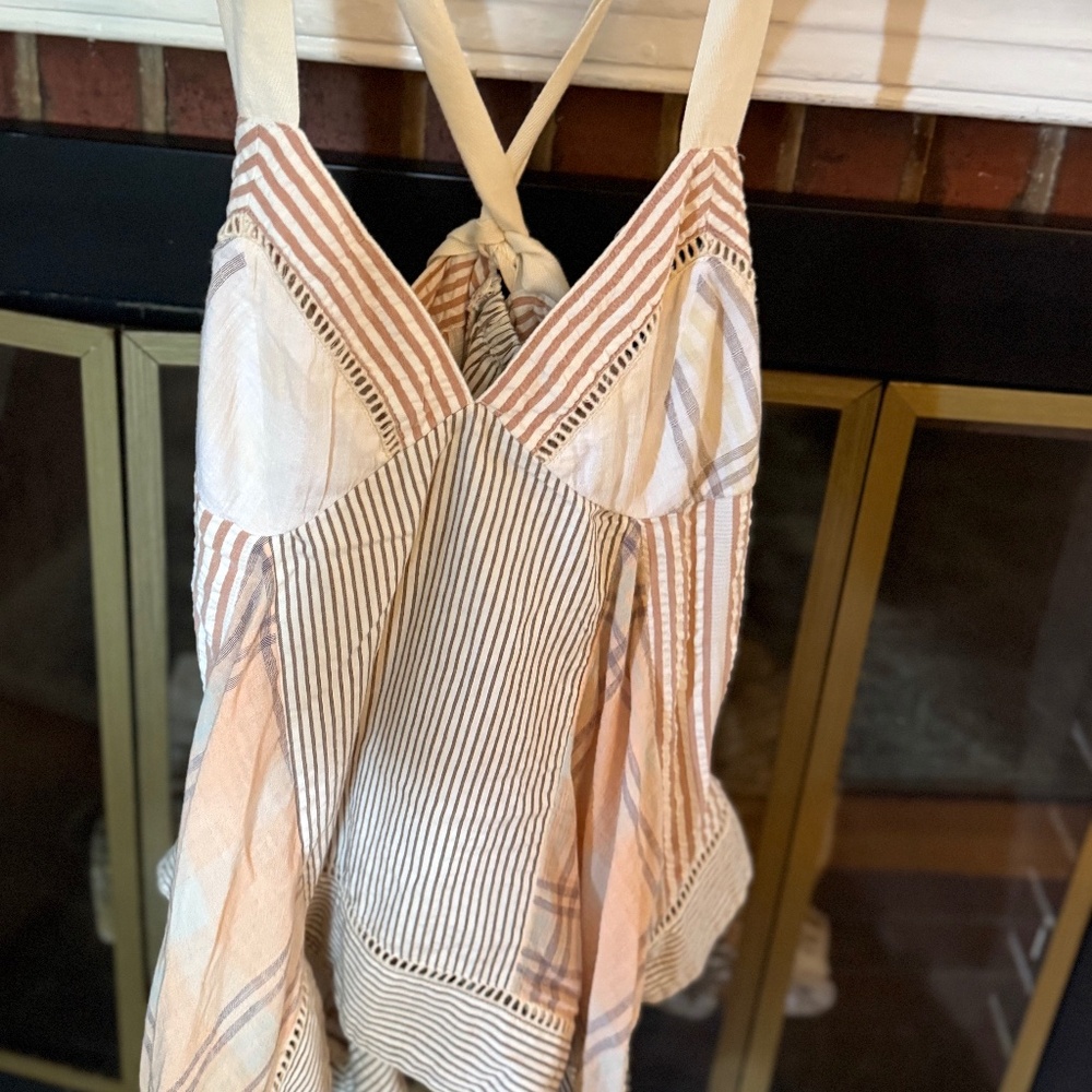 Pilcro Asymmetrical Hem Criss Cross Tie top